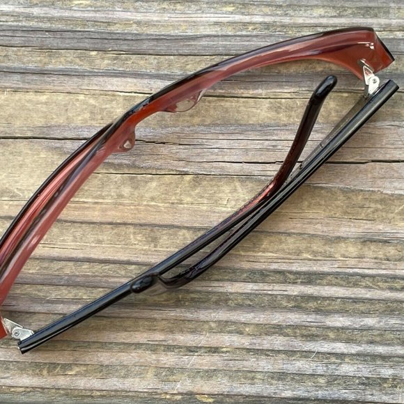 Norma Kamali Women Eyeglasses/Sunglasses Frame Brown Shimmer Handmade in China - Picture 7 of 12